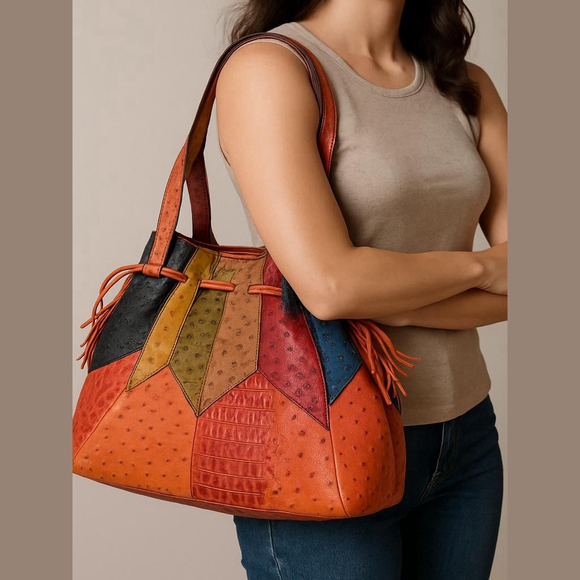Funky Systyle Vegan Handbag, Colorful Design - Picture 1 of 9